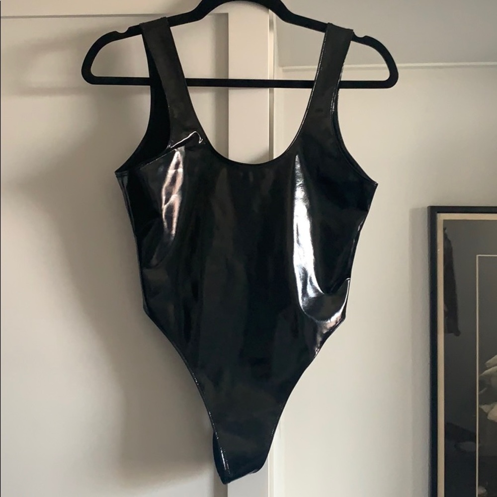 laina rauma patent finish bodysuit!!